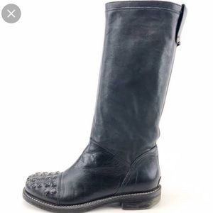 Latitude Femme Anthropologie Black Leather Made In Italy boot EUR 39 US 8.5.